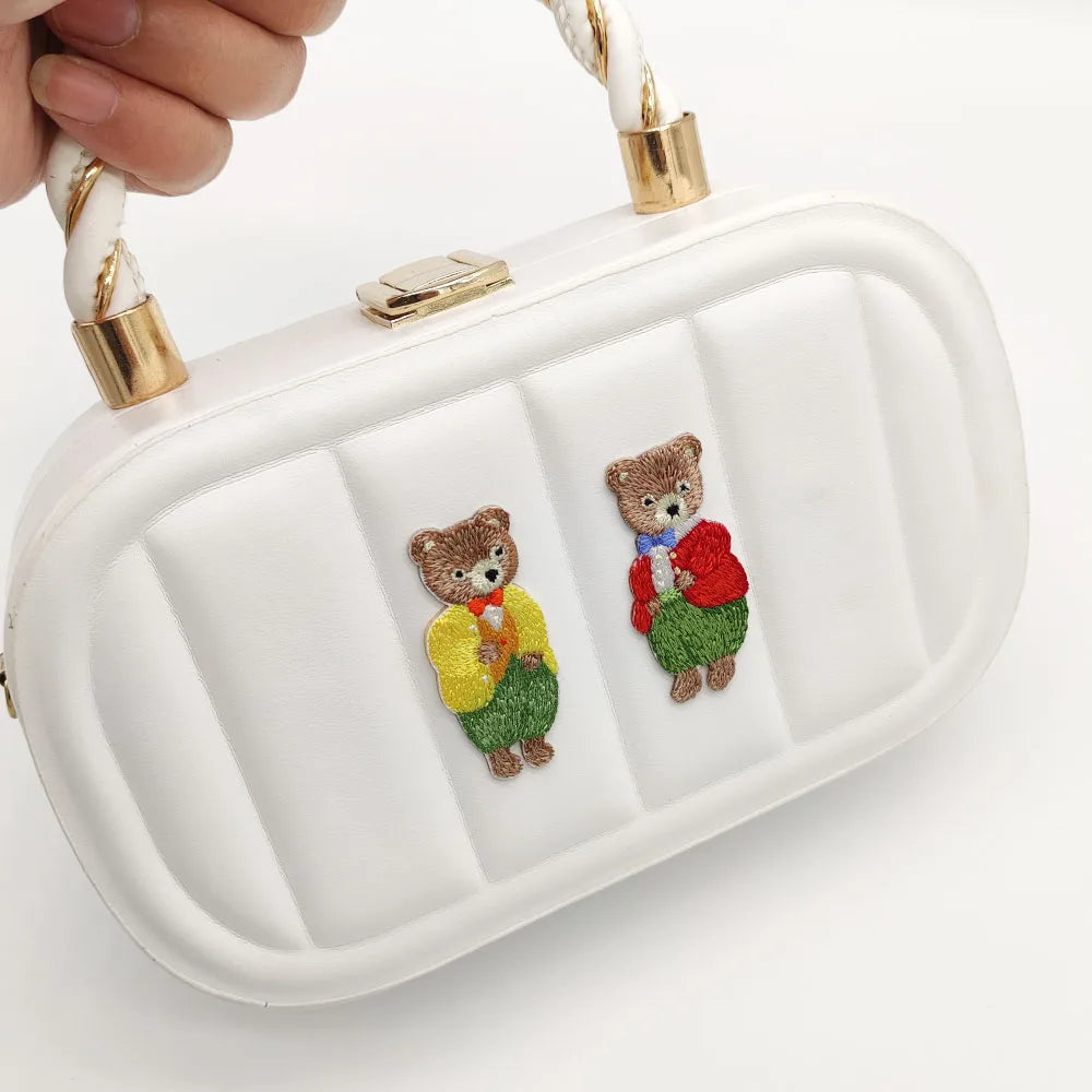 Bear Patches For Kids Clothing Self-adhesive Applique Iron Embroidery For Backpack Jacket Decoration Sewing Repair Hole Sweing