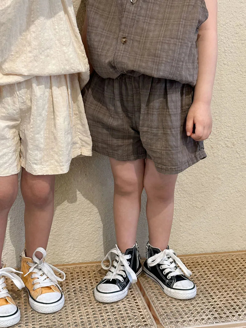 MILANCEL Summer Kids Clothing Set Boys Vest And Shorts 2 Pcs Suit Casual Girls Clothes Set